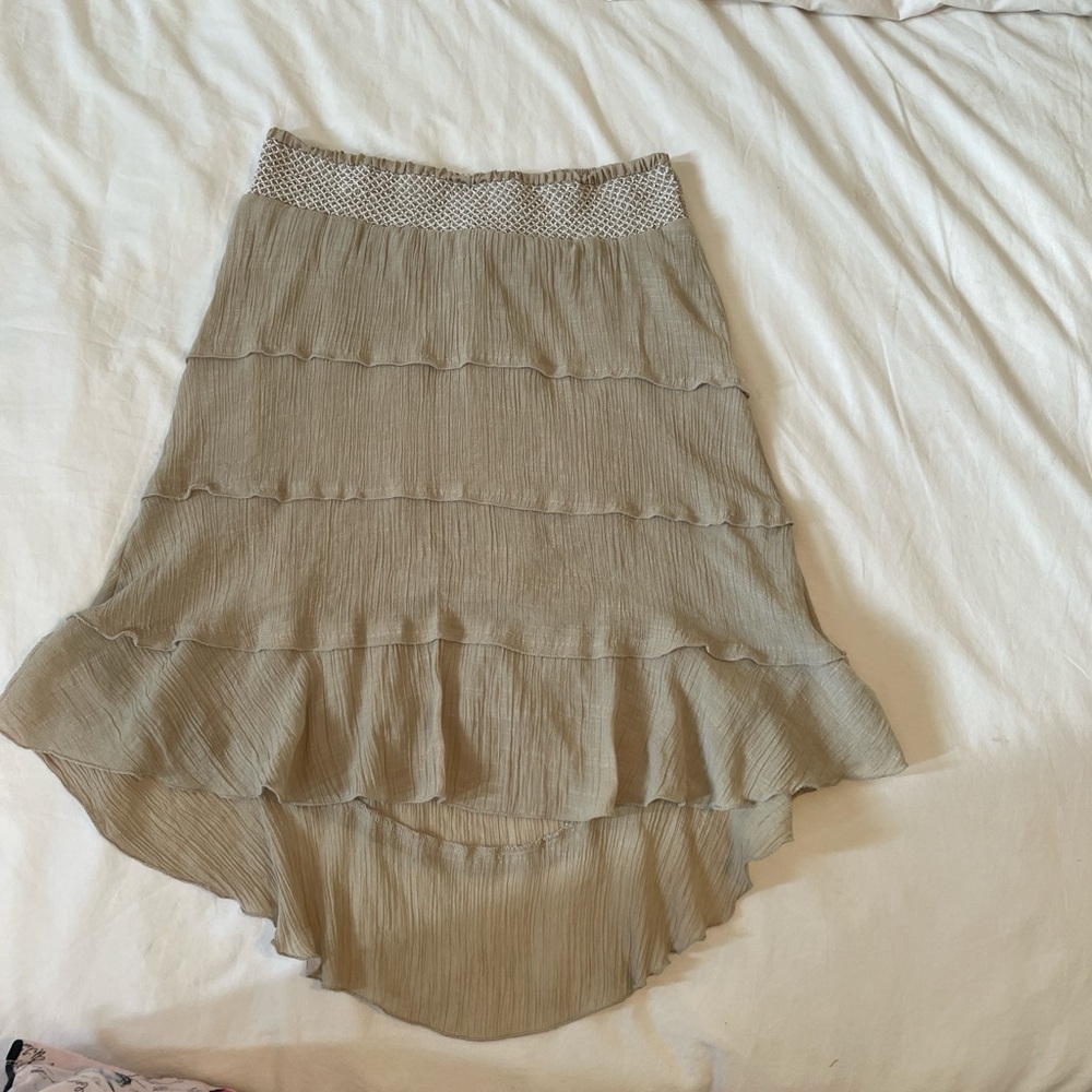 Boho coquette BCX High Low Tan Skirt